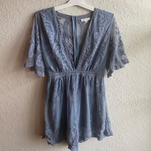 Embroidered Romper NWOT